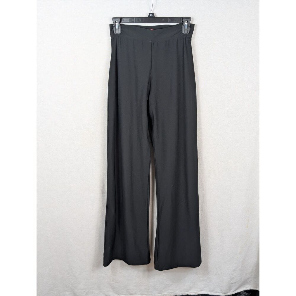 Y2K SPANX Wide Leg Low Waist Pants Black Women's Size Medium